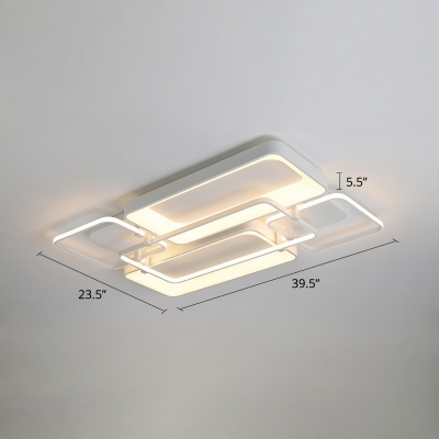 Geometric Bedroom Flush Mount Lighting Metal Contemporary LED Ceiling Flush Light