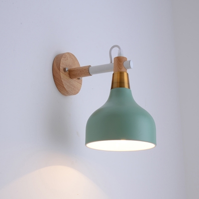 Iron Teardrop Shaped Wall Lighting Macaron 1 Bulb Reading Light with Adjustable Joint