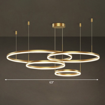 Minimalist Loop Shaped Pendant Light Acrylic Living Room LED Chandelier Lighting