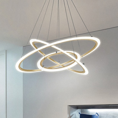 Acrylic Multi-Ring Pendant Lighting Simple LED Ceiling Chandelier for Dining Room