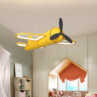 Aircraft Ceiling Pendant Light Childrens Metal Bedroom LED Chandelier Light Fixture