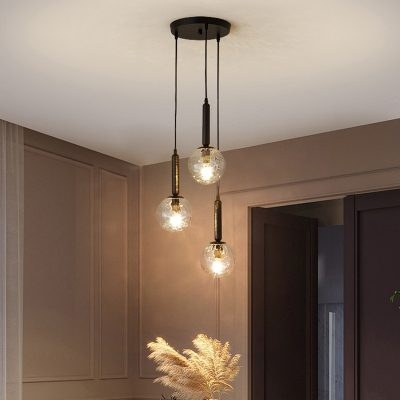 Glass Ball Shaped Multi Pendant Ceiling Light Simple Style Suspension Lighting for Dining Room