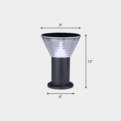 Acrylic Conic Solar Ground Lighting Simplicity Black LED Path Lamp for Courtyard
