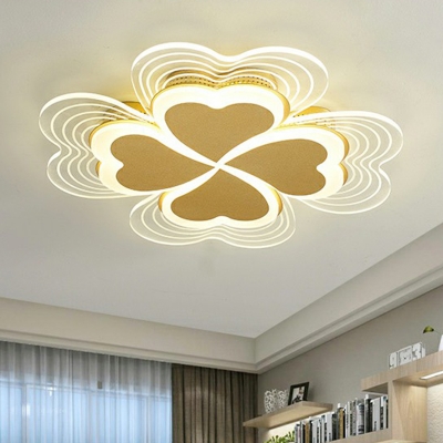 Clover Bedroom Flush Mount Lamp Acrylic Modernist LED Ceiling Mount Light Fixture