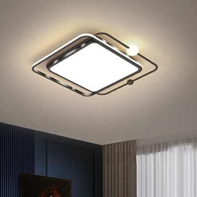 Geometric LED Flush Mount Ceiling Light Minimalist Acrylic Bedroom Flush Light Fixture
