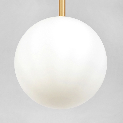 Global Pendant Lighting Fixture Simple Milky Glass 1 Head Brass Ceiling Hang Lamp for Bedside