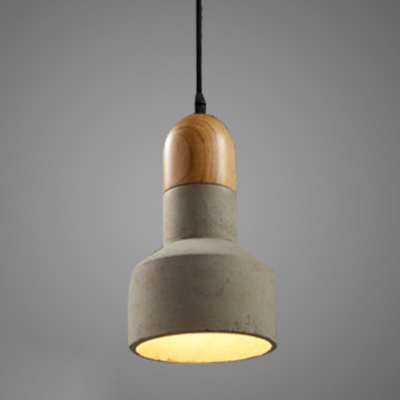 Mini Dining Room Pendulum Light Cement 1-Bulb Nordic Style Pendant Light Fixture