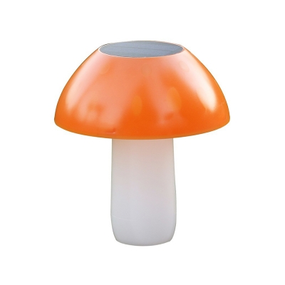 Mushroom Plastic Solar Ground Lighting Decorative Orange LED Pathway Light for Garden
