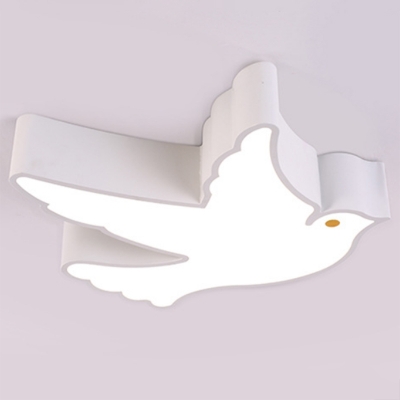 Pigeon LED Flush Mount Fixture Cartoon Metal Child Bedroom Ceiling Mounted Light