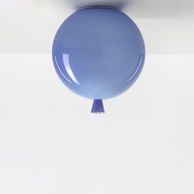 Plastic Balloon Ceiling Fixture Cartoon 1 Bulb Semi Flush Mount Light for Kids Playroom