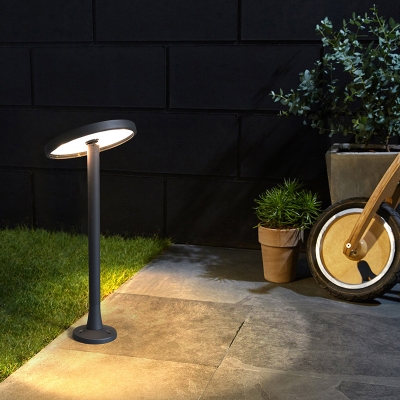 Swivelable Disc Acrylic Ground Light Novelty Nordic Black Solar LED Pathway Lamp for Patio