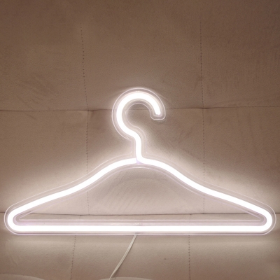 Hanger Neon Night Light Decorative Plastic White LED Festive Lighting for Bedroom
