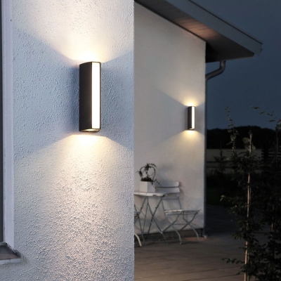 Patio LED Surface Wall Sconce Modern Black Wall Lighting with Rectangle Metal Shade