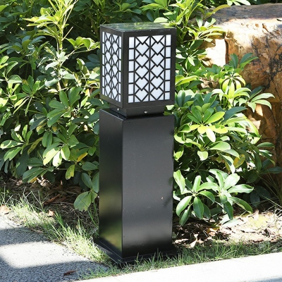 Black Rectangle Solar Landscape Light Modern Acrylic LED Ground Lighting for Yard
