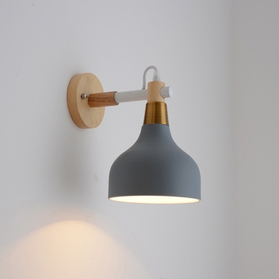 Iron Teardrop Shaped Wall Lighting Macaron 1 Bulb Reading Light with Adjustable Joint
