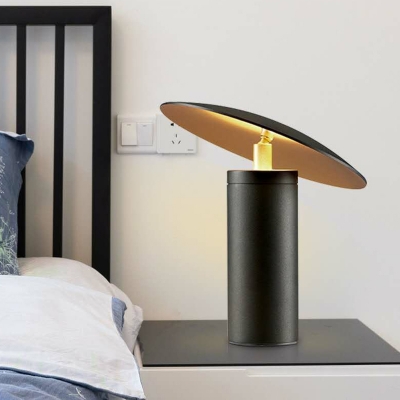 Matte Black Satellite Antenna Table Light Minimalistic Metal LED Nightstand Lamp