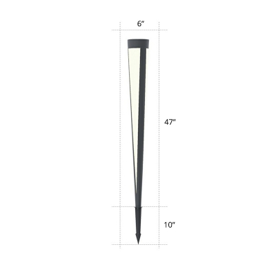 Conical Solar Pathway Lamp Contemporary Plastic Garden LED Stake Lighting in Grey