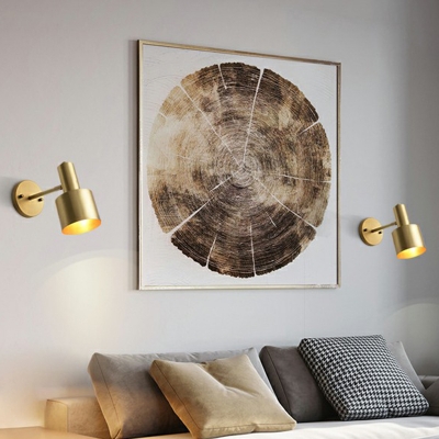 Gold Grenade Shaped Spotlight Colonial Style 1 Head Metal Reading Wall Light for Living Room