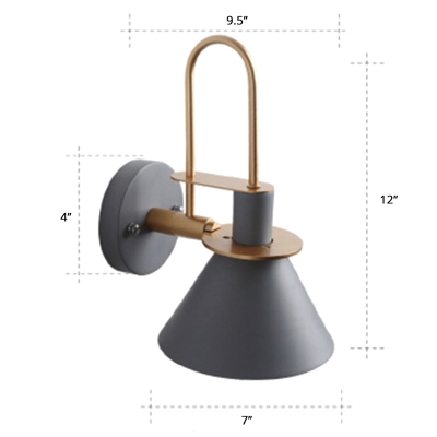 Horn Shaped Wall Mounted Reading Light Nordic Metal Single Bedroom Wall Lighting Fixture