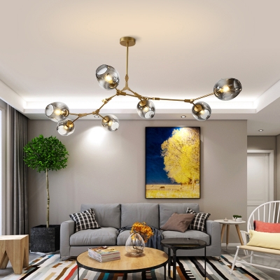 Molecular Living Room Chandelier Dimpled Glass Postmodern Pendant Lighting Fixture