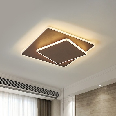 Square Foyer Flush Ceiling Light Acrylic Minimalist LED Flush-Mount Light Fixture