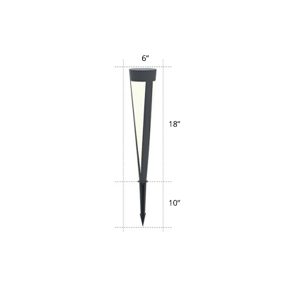 Conical Solar Pathway Lamp Contemporary Plastic Garden LED Stake Lighting in Grey