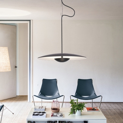 Designer Saucer Pendant Lighting Metal Single-Bulb Dining Room Hanging Light Fixture