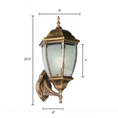 Glass Bell Wall Mounted Light Retro Single-Bulb Courtyard Sconce Lighting Fixture