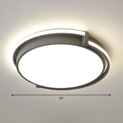 Minimalist LED Ceiling Light Fixture Round Flush Mount with Acrylic Shade for Bedroom