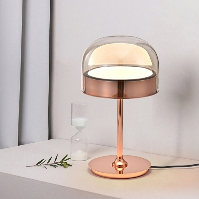 Minimalistic Inverted Bowl Shaped Night Light Glass Bedside LED Table Lamp with Acrylic Diffuser