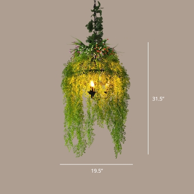 Rustic Plant Pendant Ceiling Light Metallic Suspension Lighting Fixture for Jazz Bar