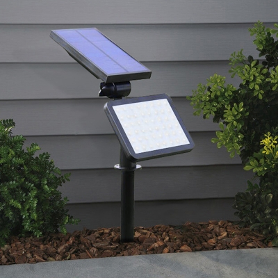 Solar Panel LED Stake Lamp Contemporary Acrylic Black Solar Ground Spotlight for Garden