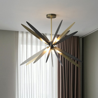 Sputnik Metal Chandelier Artistic 8-Light Bronze Finish Ceiling Pendant Light for Bedroom