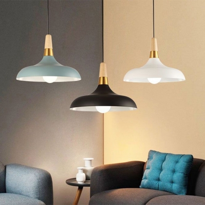 Swelled Shape Ceiling Pendant Light Nordic Metal 1-Light Hanging Lamp for Restaurant