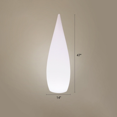 White Teardrop Solar Ground Lamp Artistic PE LED Lawn Lighting for Garden Decoration