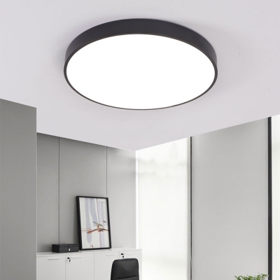 Black Round LED Flushmount Light Simplicity Acrylic Ceiling Light Fixture for Office