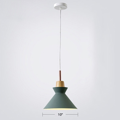 Hourglass-Like Dining Room Down Lighting Metal 1 Head Macaron Hanging Ceiling Light
