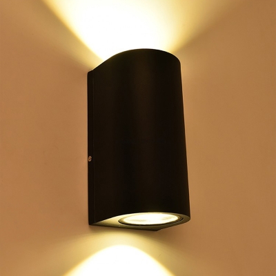 Modern Geometric Wall Light Fixture Aluminum Outdoor LED Wall Washer Sconce in Black
