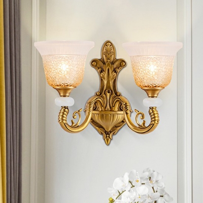 Opal Frosted Glass Flared Sconce Lighting Traditional Passageway Wall Lamp Fixture