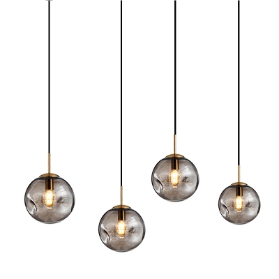 Dimpled Sphere Pendulum Light Post-Modern Glass 1 Bulb Dining Room Pendant Light Fixture
