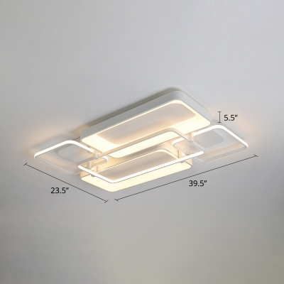 Geometric Bedroom Flush Mount Lighting Metal Contemporary LED Ceiling Flush Light