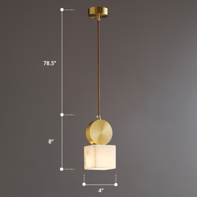 Geometric Shaped Ceiling Hang Light Postmodern Marble 1 Bulb Bedroom Suspension Lamp
