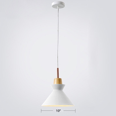 Hourglass-Like Dining Room Down Lighting Metal 1 Head Macaron Hanging Ceiling Light