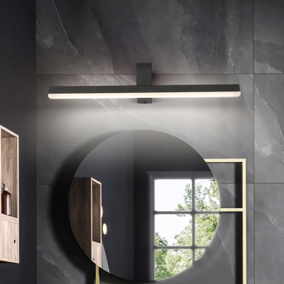 Linear LED Wall Vanity Light Nordic Metal Bathroom Wall Lighting with Acrylic Shade
