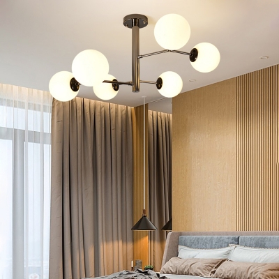 Tree Branch Living Room Ceiling Lamp Opal Ball Glass Postmodern Chandelier Light Fixture