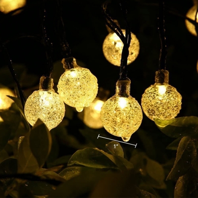 Acrylic Ball Fairy Light Strip Nordic Black Solar LED Festive Lamp for Garden Decor