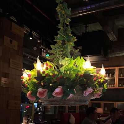 Artistic Imitation Plant Pendant Light Metal Restaurant Suspension Lighting Fixture