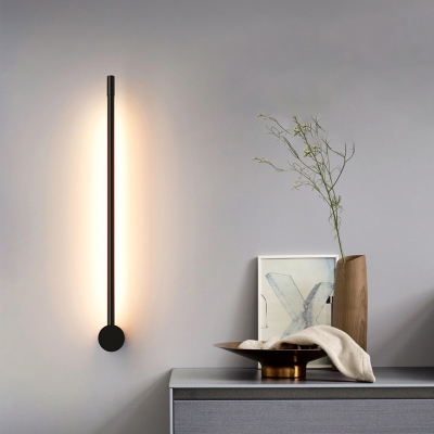 Black Tube Wall Light Sconce Simple Style Aluminum LED Wall Lamp Fixture for Living Room