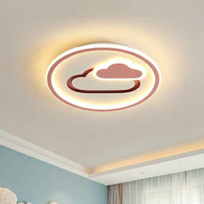 Cloud Child Room Ceiling Light Acrylic Cartoon Led Circle Flush Mount Light Fixture