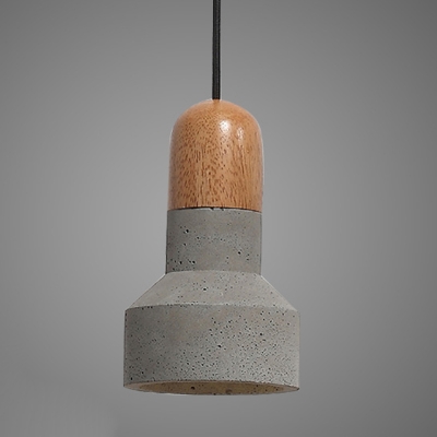 Mini Dining Room Pendulum Light Cement 1-Bulb Nordic Style Pendant Light Fixture